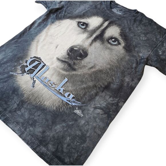 Vintage Alaska Husky the Mountain Tie dye T-shirt  - Picture 1 of 5
